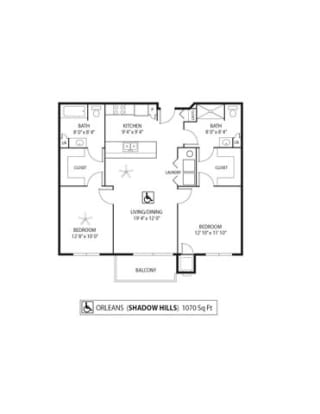 Shadow Hills Orleans Floor Plan Shadow Hills Apartments in Plymouth, MN 2 Bedroom 2 Bath