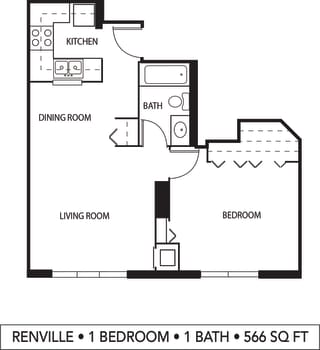 Galtier Towers Apartments in Lowertown, St. Paul, MN 1 Bedroom 1 Bath Apartment