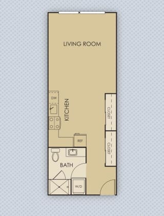 Tempo PDX Apartments Studio A3 Floor Plan
