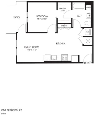 AIYA Apartments A2 2D Floor Plan