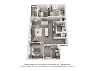 Aiya Apartments C1 Floor Plan