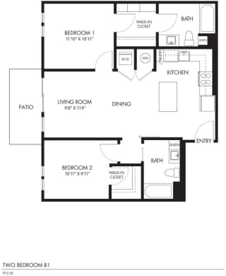 AIYA Apartments B1 2D Floor Plan