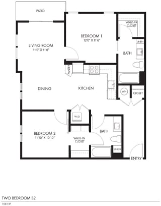 AIYA Apartments B2 2D Floor Plan