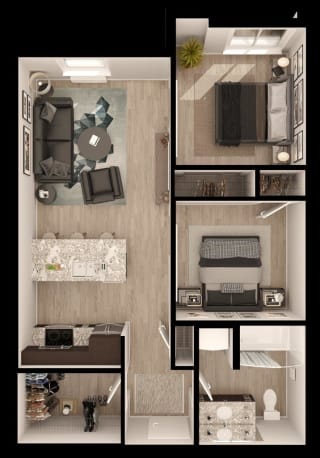 Anthem PDX Apartments D2c Floor Plan