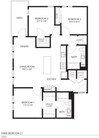 AIYA Apartments C1 2D Floor Plan