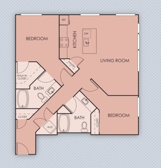 Tempo PDX Apartments D2 Floor Plan