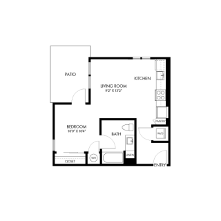 AIYA Apartments S1 2D Floor Plan