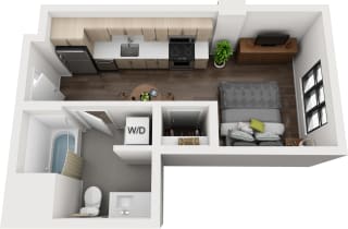 Storyline Apartments Studio A Floor Plan