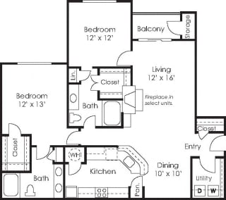 Wesley St James Apartments | The Scarlett Oak Floorplan