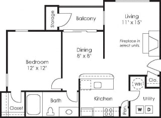 Wesley St James Apartments | The Sliver Maple Floorplan