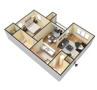 Wesley St James Apartments | The Sliver Maple Floorplan