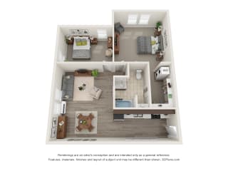 192nd West Lofts Apartments 2x1 Floor Plan