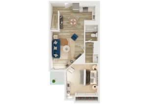 Mission Lofts Apartments 1x1 with Loft 2D Floor Plan