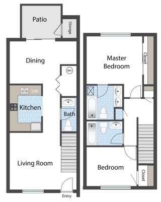 Steeple Chase Apartments 2x2.5 Floor Plan