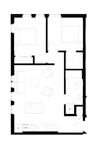 Muir Apartments Two Bedroom B6 Floor Plan Muir Apartments Two Bedroom B6 Floor Plan