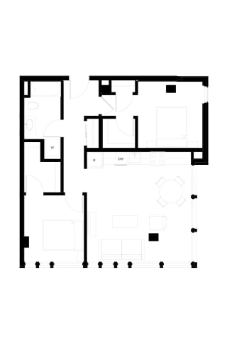 Muir Apartments Two Bedroom C1 Floor Plan