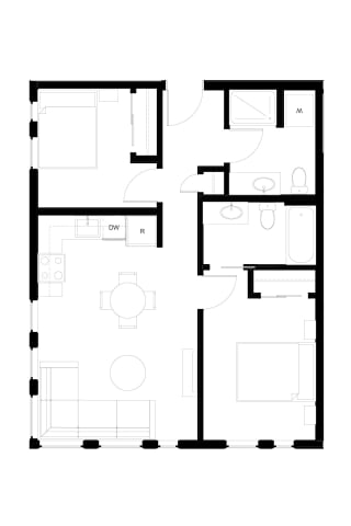Muir Apartments Two Bedroom C5 Floor Plan