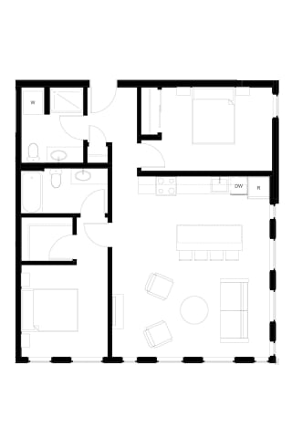 Muir Apartments Two Bedroom C6 Floor Plan