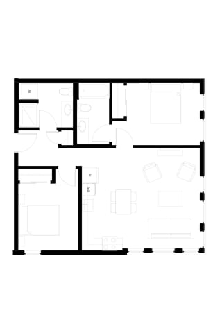 Muir Apartments Two Bedroom C7 Floor Plan