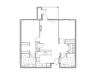 The Elwood Apartments Aspen Two Bedroom Two Bathroom Floor Plan