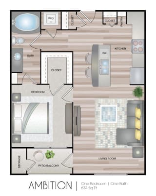 Aspire at Live Oak Apartments Ambition Floor Plan