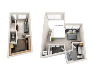 Waterscape at Juanita Village Apartments A1AT Floor Plan Waterscape at Juanita Village Apartments A1AT Floor Plan