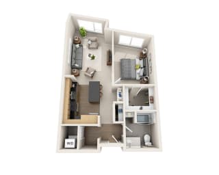 Waterscape at Juanita Village Apartments A1B Floor Plan Waterscape at Juanita Village Apartments A1B Floor Plan