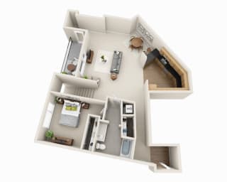 Waterscape at Juanita Village Apartments A1K Floor Plan Waterscape at Juanita Village Apartments A1K Floor Plan