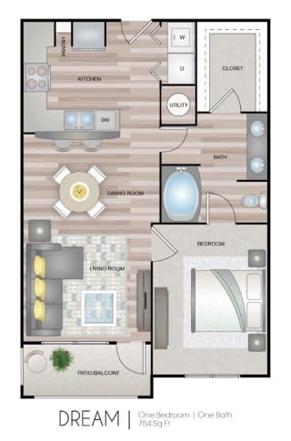 Aspire at Live Oak Apartments Dream Floor Plan