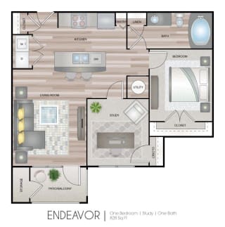 Aspire at Live Oak Apartments Endeavor Floor Plan