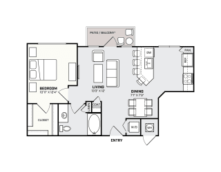 Southside Apartments A3 Floor Plan