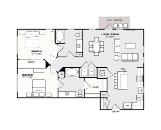 Southside Apartments B2 Floor Plan