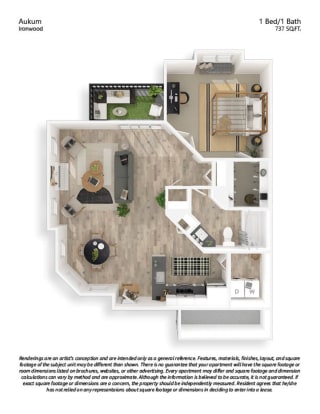 Ironwood at the Ranch 1 Bed 1 Bath Large Floor Plan