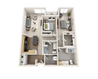 Waterscape at Juanita Village Apartments B2I Floor Plan Waterscape at Juanita Village Apartments B2I Floor Plan