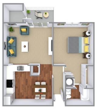Bayview Apartment Homes 1 Bed 1 Bath B Floor Plan
