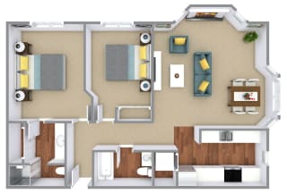 Bayview Apartment Homes 2 Bed 2 Bath Floor Plan