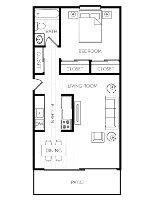 Beacon View Apartments One Bedroom Floor Plan