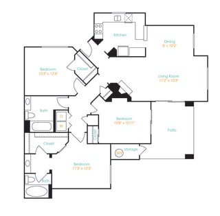 Desert Mirage 3 Bed 2 Bath Floor Plan Desert Mirage 3 Bed 2 Bath Floor Plan