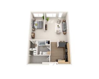 Waterscape at Juanita Village Apartments E1G Floor Plan Waterscape at Juanita Village Apartments E1G Floor Plan