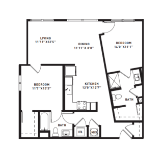 The Flats at Big Tex B1 Alt Floor Plan The Flats at Big Tex B1 Alt Floor Plan