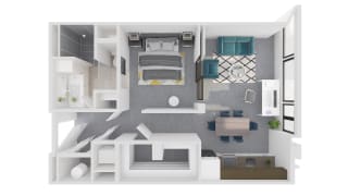 Mission Lofts Apartments Desire 3D Live and Work Floor Plan