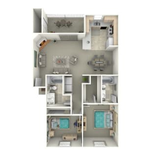Northtowne Summit Apartments C1 3D Floor Plan