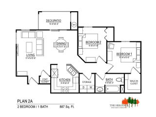 The Heritage Apartment Community 2A Floor Plan