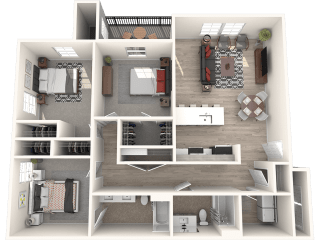 RedPoint Apartments Three Bedroom