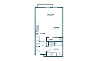 Wellstone at Bridgeport Apartments Studio Floor Plan