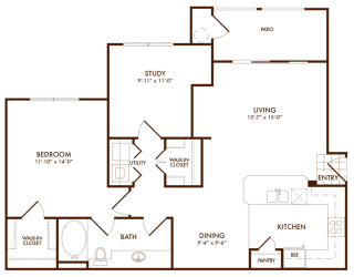 Hudson Miramont Apartments A3 Floor Plan