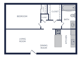 Villas at Vine One Bedroom Floor Plan
