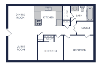 Villas at Vine Two Bedroom Floor Plan