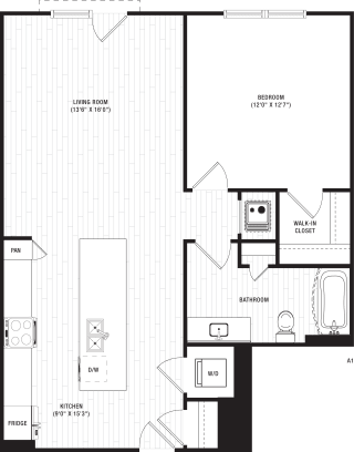 1 bedroom 1 bathroom A1 Floor Plan at SODO Duluth, Duluth