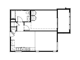 Willow View floorplan image of 1-bedroom B